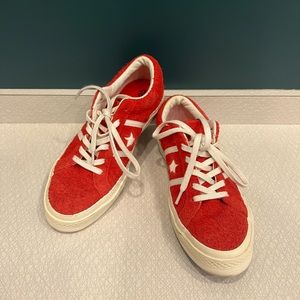 Converse One Star Academy OX in Red Suede Women